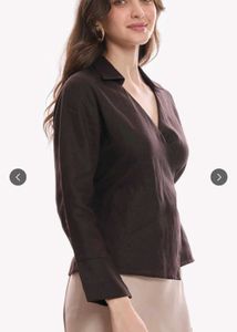 Women's Brown Wrap Top