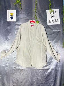 Men's Classic Beige Long-Sleeve Shirt