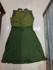 Green Lace Detail Dress