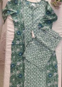 Green Printed 2 pc Kurta Set