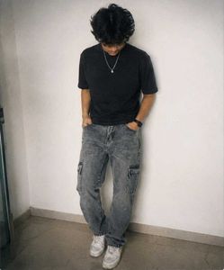 Acid Wash Cargo Jeans