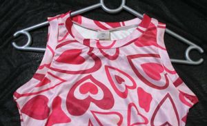 Pink Heart Print Tank Top