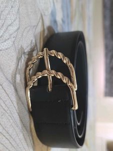 Classic Black Belt with Gold Buckle