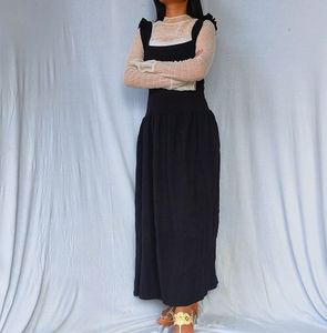 Black Maxi Pinafore Dress