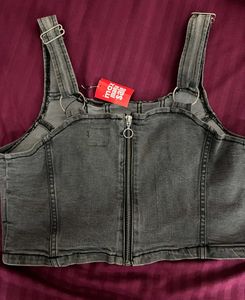Denim Corset Crop Top