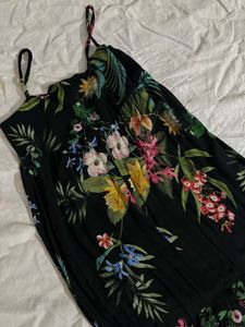 Zara Black Floral Jumpsuit