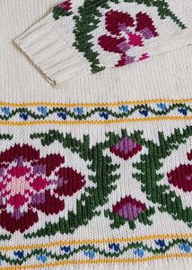 Floral Embroidered Knit Sweater