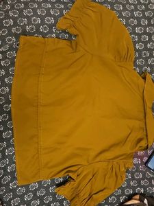 Mustard Yellow Puff Sleeve Top