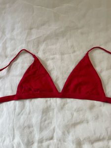 Vibrant Red Triangle Bikini Top