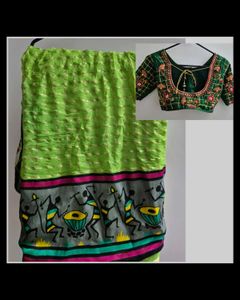 Crepe Saree & Designer Blouse