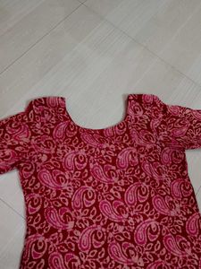 Red Paisley Print Kurta