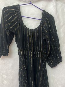 Black &amp; Gold Striped Dress