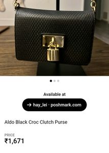 ALDO Black Crossbody Bag with Chain Detail