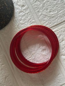 Elegant Red &amp; Gold Bangles