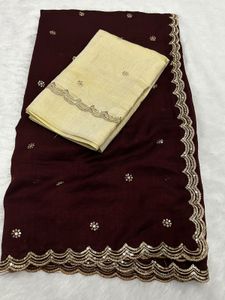 Premium vichitra silk Saree with Sequin Border