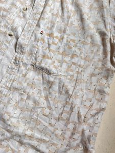 Men’s Beige Printed Half Sleeve Casual Shirt