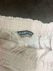peach track/ pajama pants