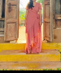 Elegant Pink Wrap Dress M size
