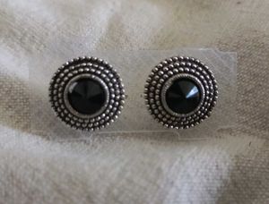 Elegant Black Stone Stud Earrings