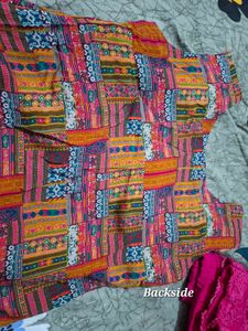 Multicolor Kurti with net pants💞