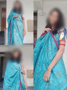 Beautiful Blue kantha Saree