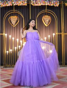 Stunning Purple Tiered Gown