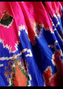 Pochampalli Ikat Design Silk Gown Long Dress