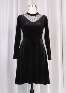 Korean Autumn Velvet Dress