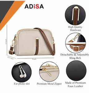 Cream Crossbody Bag with Brown Accents