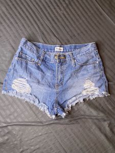 Distressed Denim Shorts