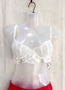 71209. Lace Detail White Bra