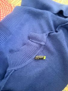 Blue Turtleneck Sweater
