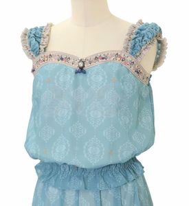 Vintage Blue Embroidered Top