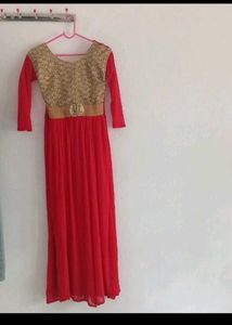 Stunning Red & Gold Ethnic Gown