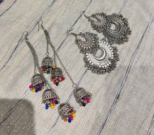 combo of 2 oxidised earrings
