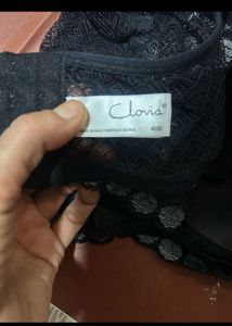 Lace Trim Halter Neck Bra- 40 B