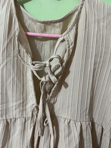Boho Tie-Neck Mini Dress