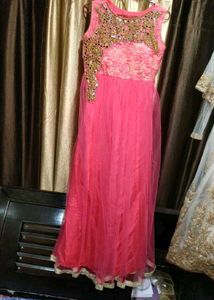 Elegant Pink Ethnic Gown with dupata