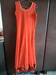 Elegant Orange Anarkali Suit Set