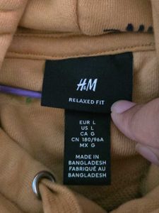 H&amp;M Relaxed Fit Heavyweight Mustard Yellow Hoodie