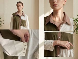 Color Block Shirt Dress