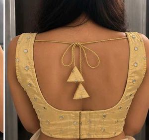 Festive Stunning Gold Mirror Work Blouse