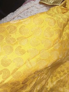 Elegant Yellow Kurta Set with Golden Border