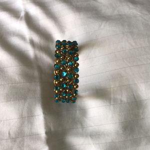 Kundan Blue Beaded Bangles Set