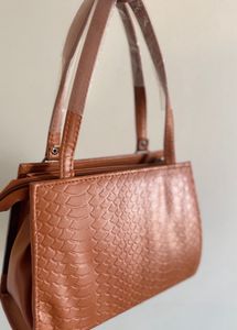 Chic Tan Textured Handbag