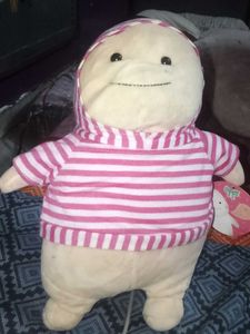 Cute Plush Toy with Striped Hoodie