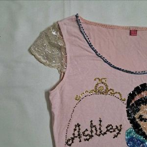 Y2k Vintage 2000s Disney Princess Embellished Top