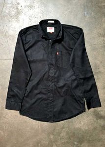 Men's Classic Black Full-Sleeve Shirt