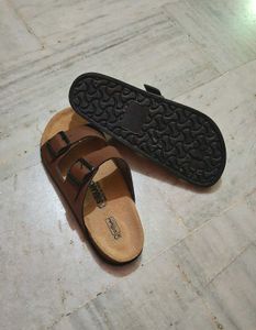 Brown Double-Buckle Slides