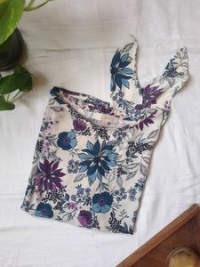 LOFT Floral Front-Tie Top